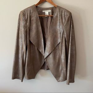 Requirements Brown Faux Leather Blazer Medium